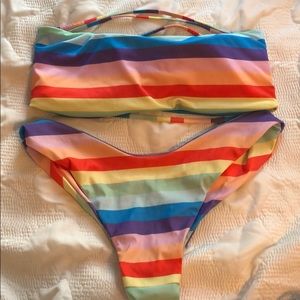 Stripe bikini set